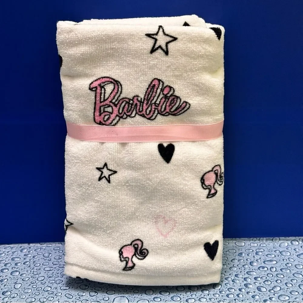Barbie hand Towel set logo all over print